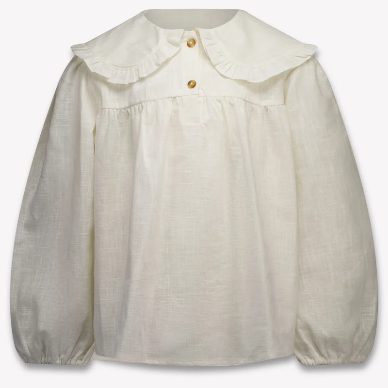 Donsje Amsterdam Thewa Kinder Meisjes Blouse In Off White 3 - 4 Jaar