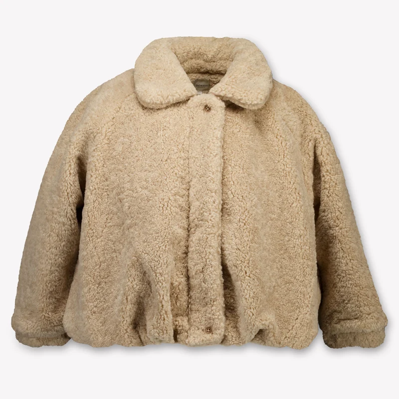 Donsje Amsterdam Zowie Kinder Meisjes Faux Fur Jassen In Licht Beige 8 - 9 Jaar