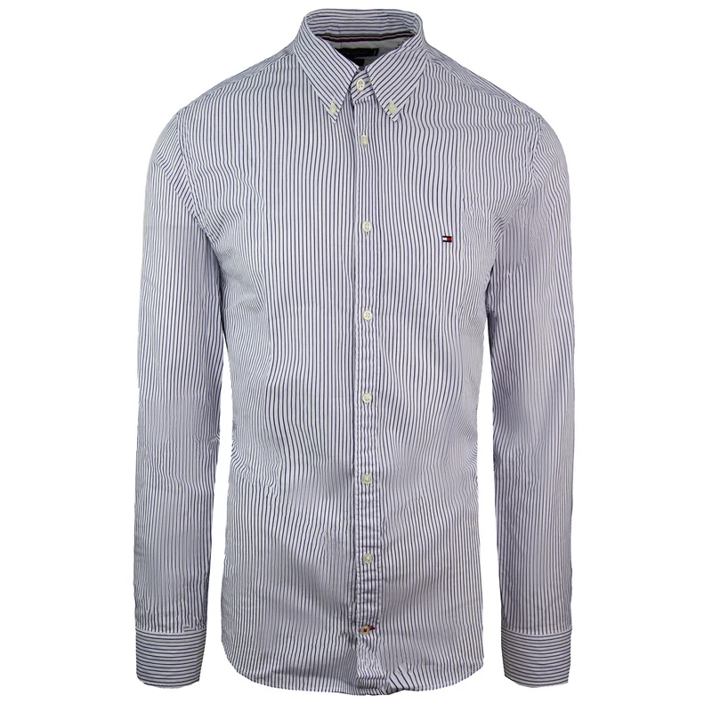 Tommy Hilfiger Regular Fit Fresh Stripe Blue Mens Shirt S