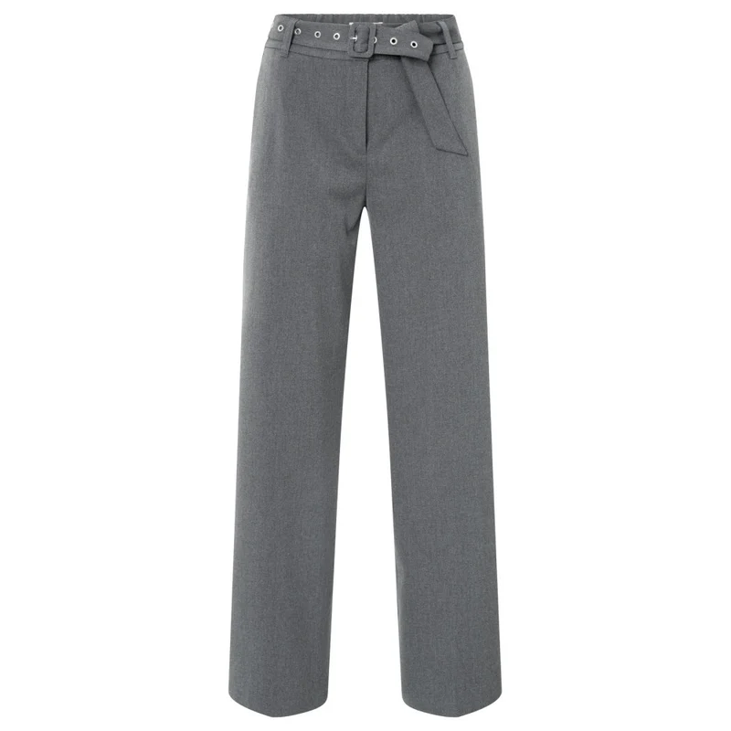 Hose - Gürtel 42 / Grau / Hosen