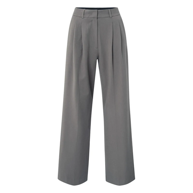 Gewebte Hose - Bundfalten 36 / Grau / Hosen