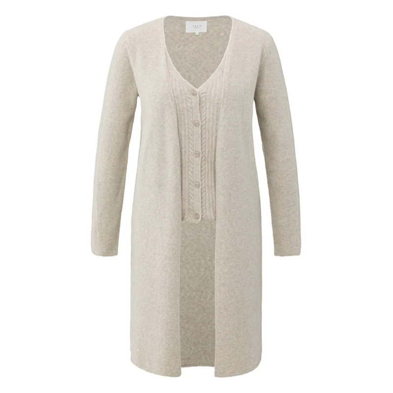 Cardigan - Westeneinsatz L / Beige / Pullover & Strick