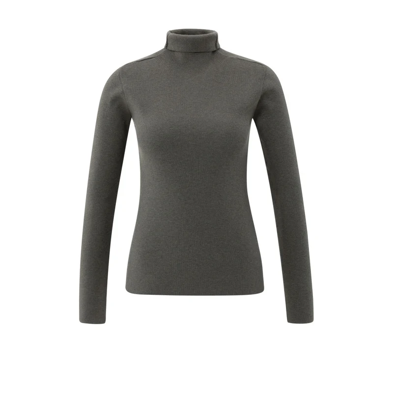 Langarmshirt - Rollkragen S / Grau / Shirts & Tops