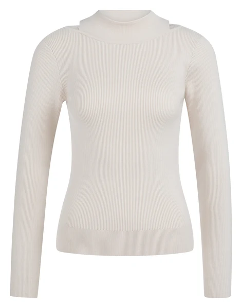 Pullover - Cutout L / Beige / Pullover & Strick