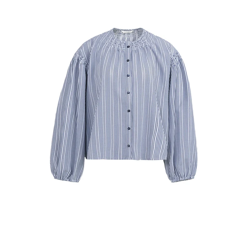 Bluse - Streifen 34 / Blau / Blusen