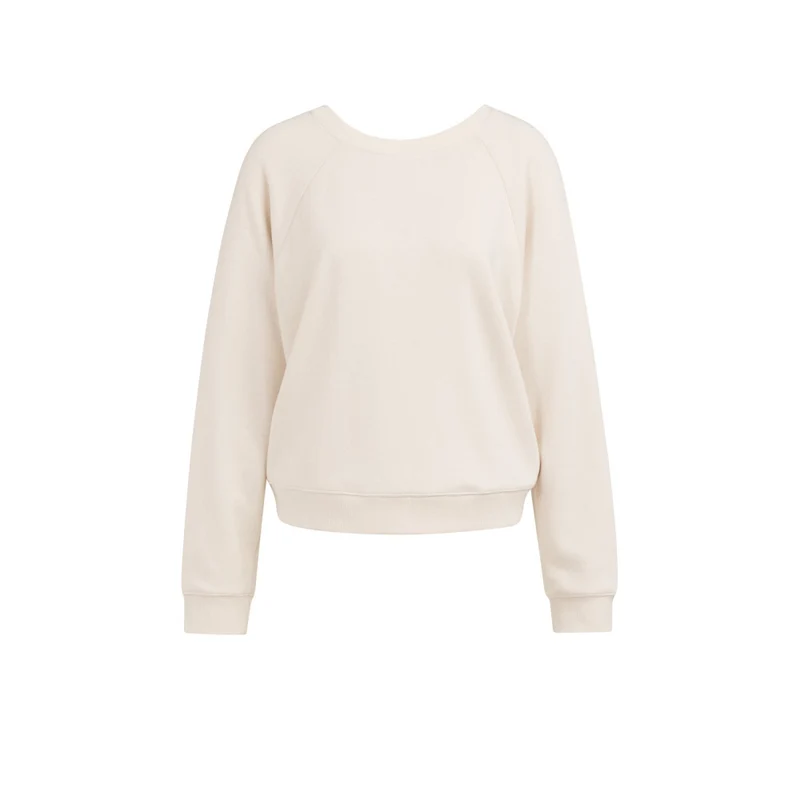 Sweatshirt - Wickeldetail M / Beige / Pullover & Strick