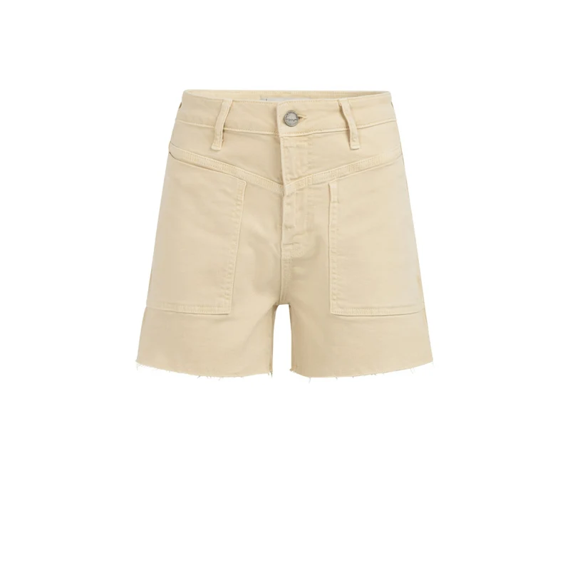 Shorts - ausgefranster Saum 34 / Beige / Hosen
