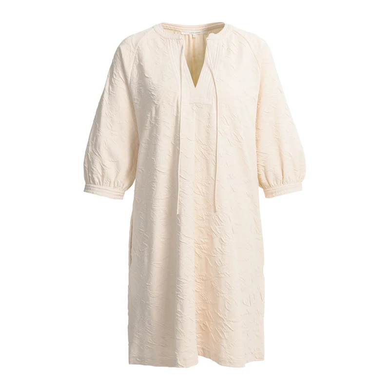 Jersey-Kleid - Struktur L / Beige / Kleider & Jumpsuits