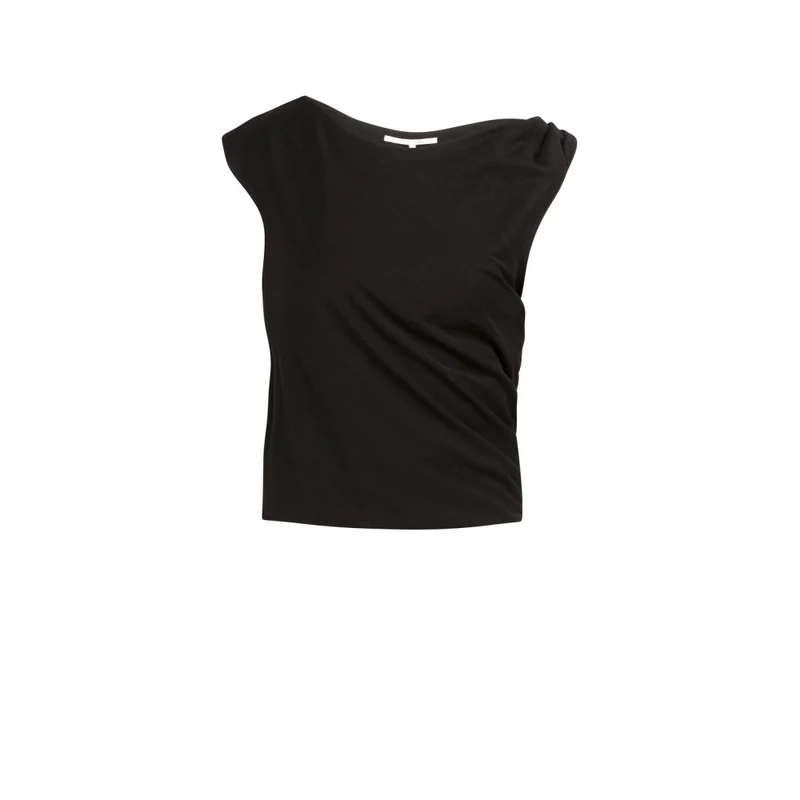 Shirt - Schulterdetail S / Schwarz / Shirts & Tops