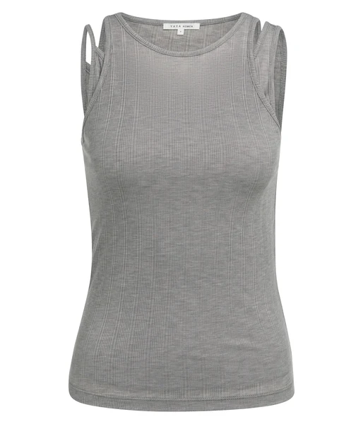 Top - Doppel-Lagen M / Grau / Shirts & Tops