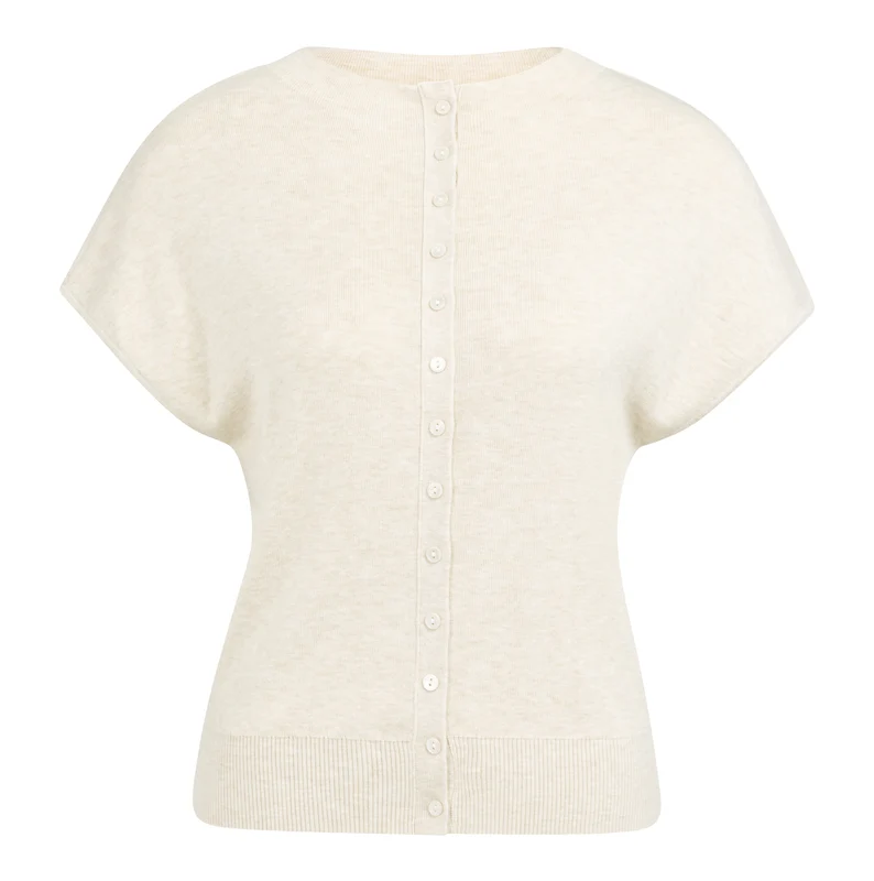 Strickcardigan - Baumwollmix M / Beige / Pullover & Strick