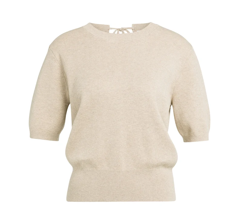 Pullover - Kurzarm L / Beige / Pullover & Strick