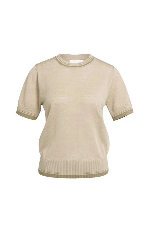 Kurzarmpullover L / Beige / Pullover & Strick