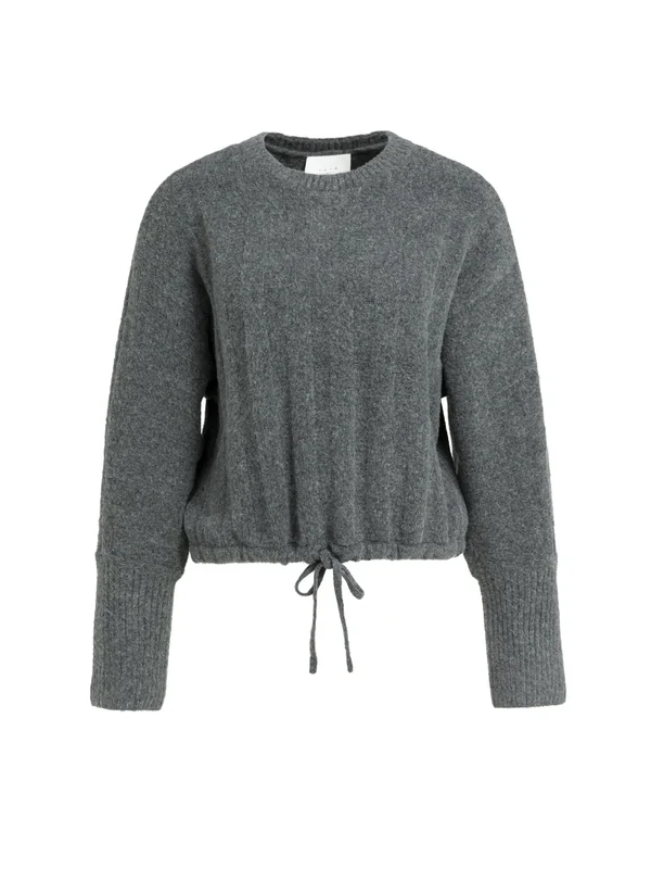 Rippstrickpullover - Fledermausärmel L / Grau / Pullover & Strick
