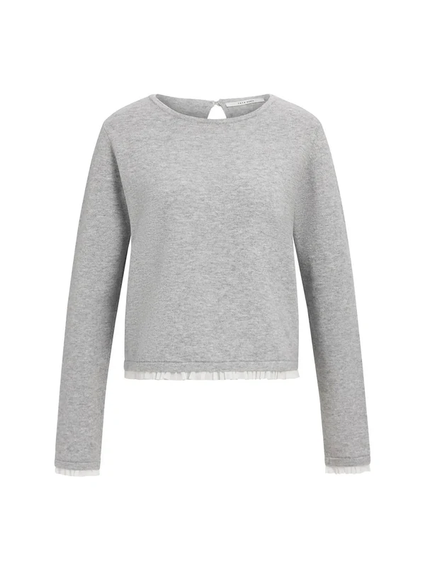 Pullover - Rüschenborten S / Grau / Pullover & Strick