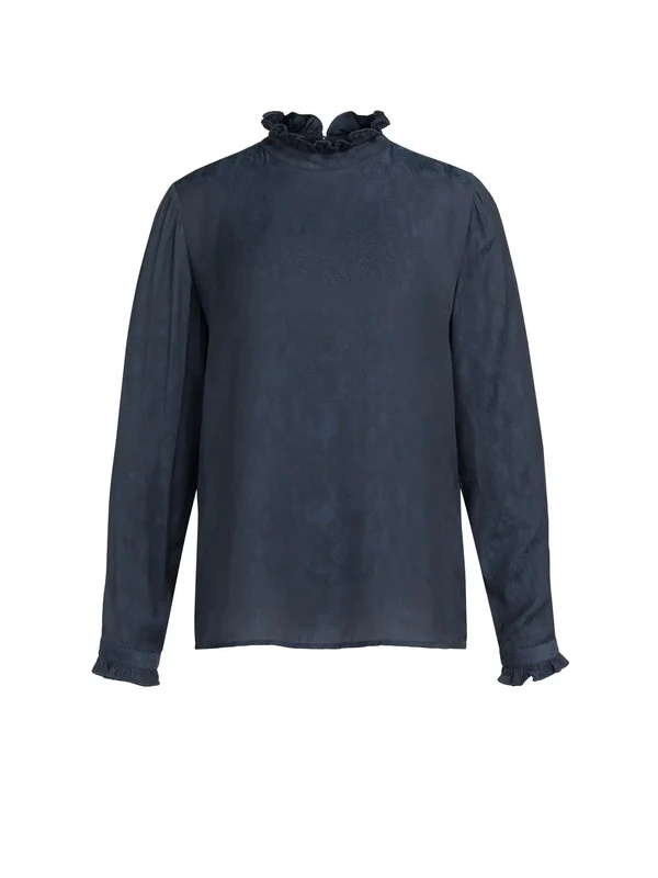 Bluse - Rüschenkragen 36 / Schwarz / Blusen