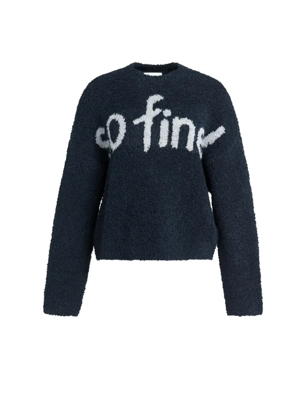 Strickpullover - Schriftzug M / Schwarz / Pullover & Strick