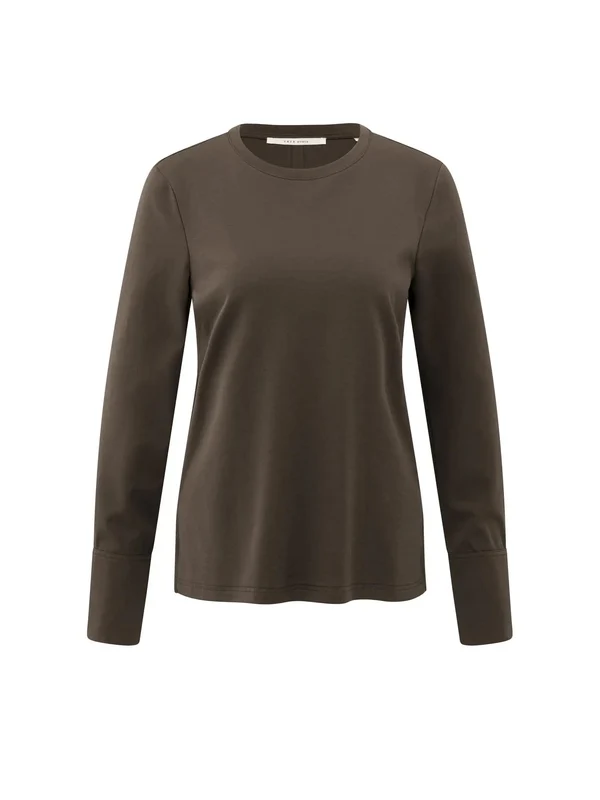 Langarmshirt - Baumwolle L / Braun / Shirts & Tops