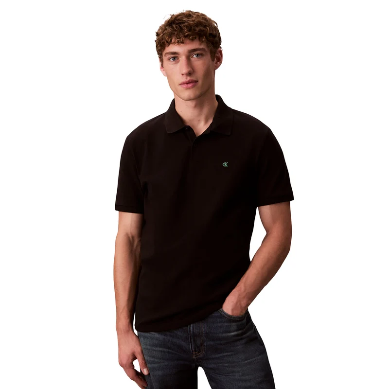 Polo Manica Corta Uomo Calvin Klein Piquè Nero L