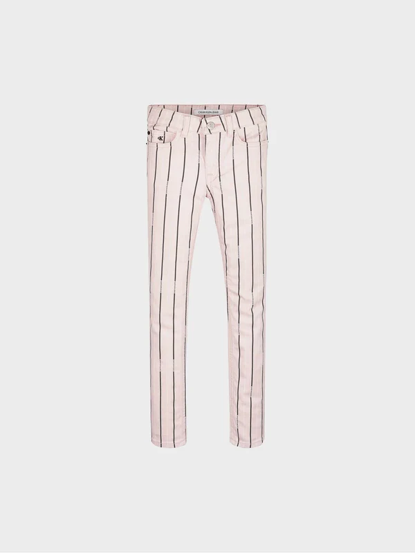 Calvin Klein Jeans - Girls' Skinny Stripped Jeans Pink / 14