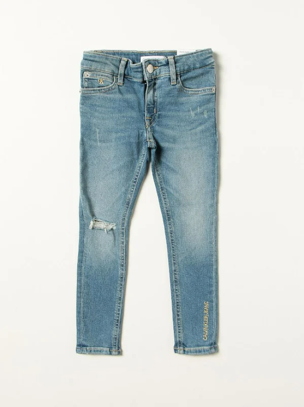Calvin Klein Jeans - Girls' Medium Waist Skinny Jeans Blue / 12