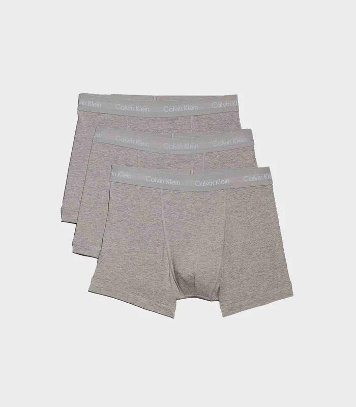 Calvin Klein - Men's 3 Pack Of Cotton Stretch Trunks Grey Heather / M