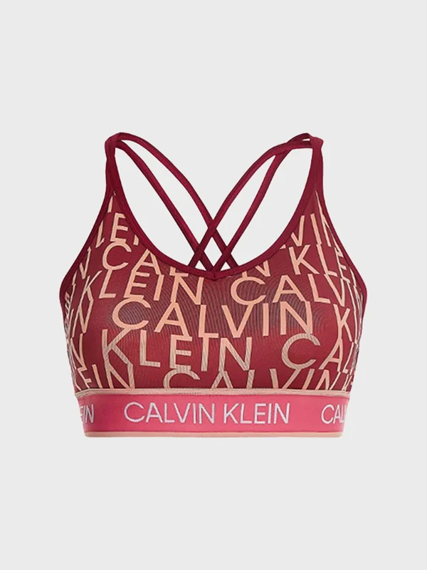 Calvin Klein - Women's Low Impact Sports Bra Dark Red / S