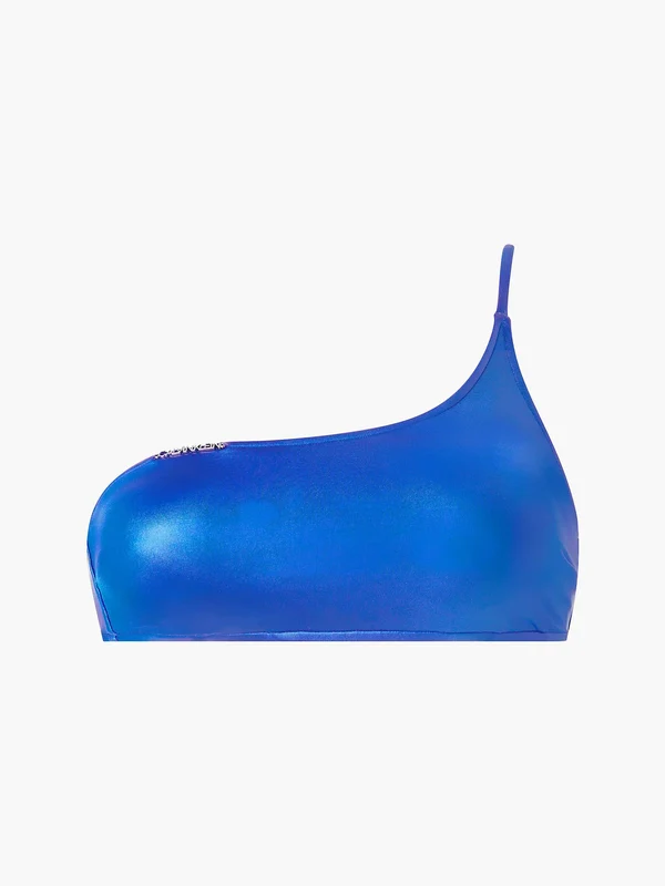 Calvin Klein - Women's One Shoulder Bikini Top Blue / XL
