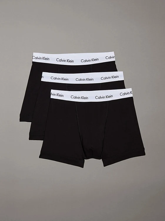 Calvin Klein - Men's 3 Pack Of Cotton Stretch Trunks Red/Blue/Green / M