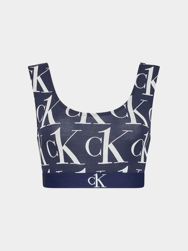 Calvin Klein Jeans - Women's Logo Print Bralette Top Blue / S