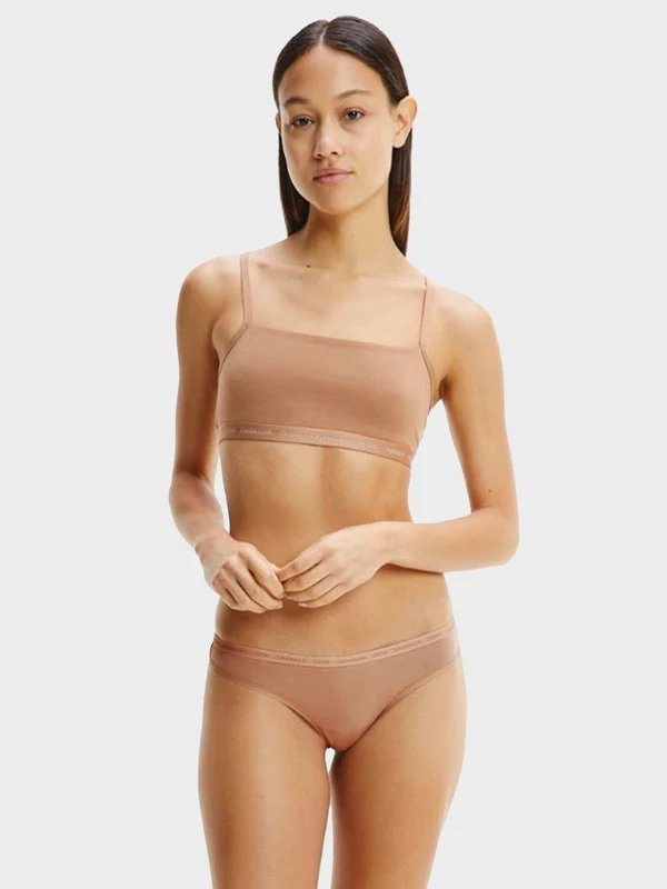 Calvin Klein Jeans - Women's Pack OF 2 String Bralettes Top Sand Pink / S