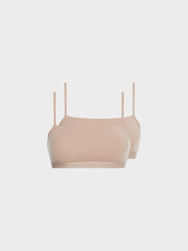 Calvin Klein Jeans - Women's Pack OF 2 String Bralettes Top Beige / XS
