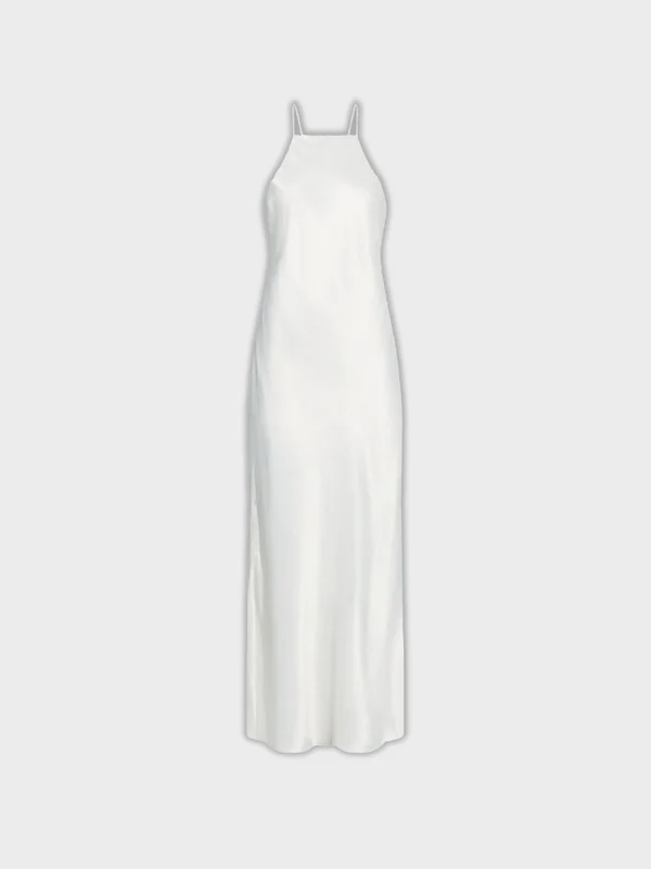 Calvin Klein - Women's Shiny Satin Maxi Dress Beige / 38