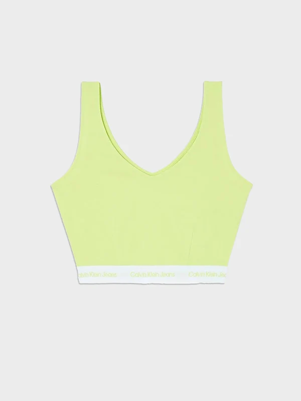 Calvin Klein Jeans - Women's Recycled Milano Jersey Cropped Top Lime Green / S