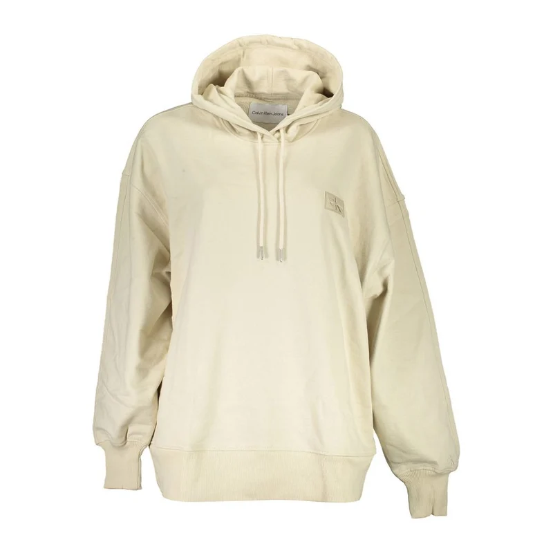 Calvin Klein Beige Recycled Cotton Women Hoodie XL