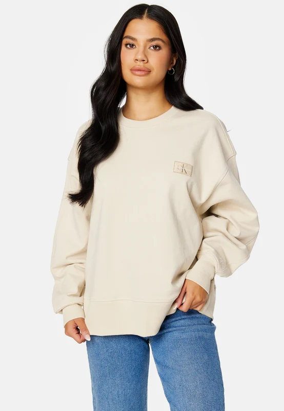 Badge Oversized Crew Neck L