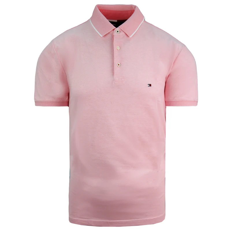 Tommy Hilfiger Short Sleeve Collared Light Pink Mens Polo Shirt MW0MW13076 TH8 M
