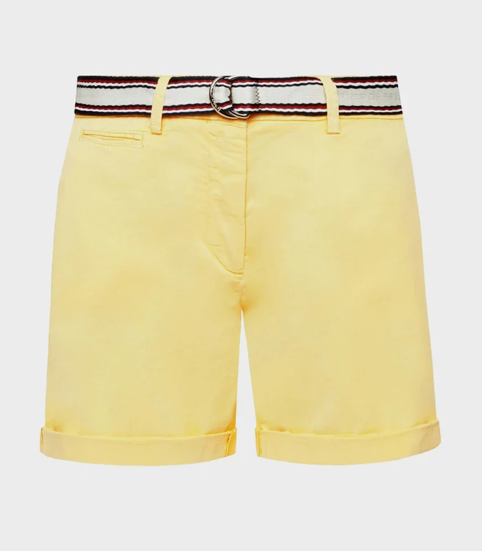 Tommy Hilfiger - Women's Cotton Tencel Slim Bermuda Yellow / 36