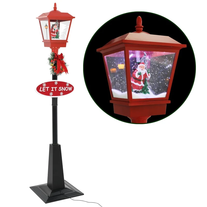 Kerst lantaarn 180 cm LED met kerstman sneeuwfunctie