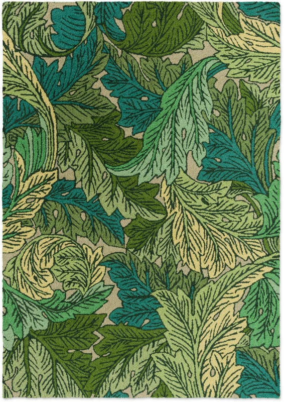 Brink and Campman Acanthus Nettle/Sky Blue Area Rug by Morris Co 6' 7'' X 9' 2'' Rectangle