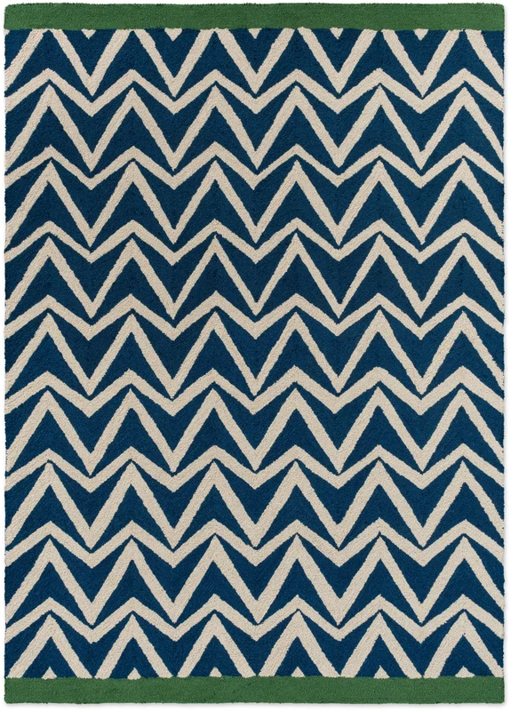 Brink and Campman Dhurrie Blue Area Rug by Scion 4' 7'' X 6' 7'' Rectangle