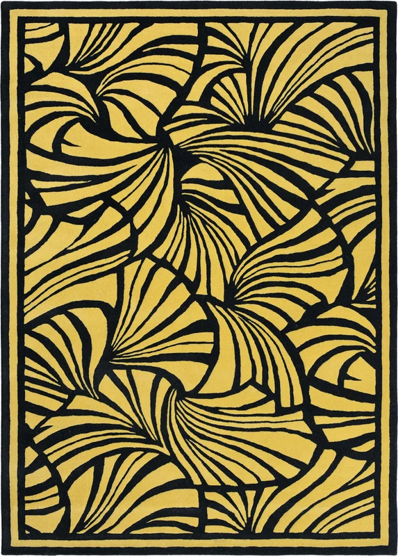 Brink and Campman Japanese Fans Gold Area Rug by Florence Broadhurst 3' 11'' X 5' 9'' Rectangle