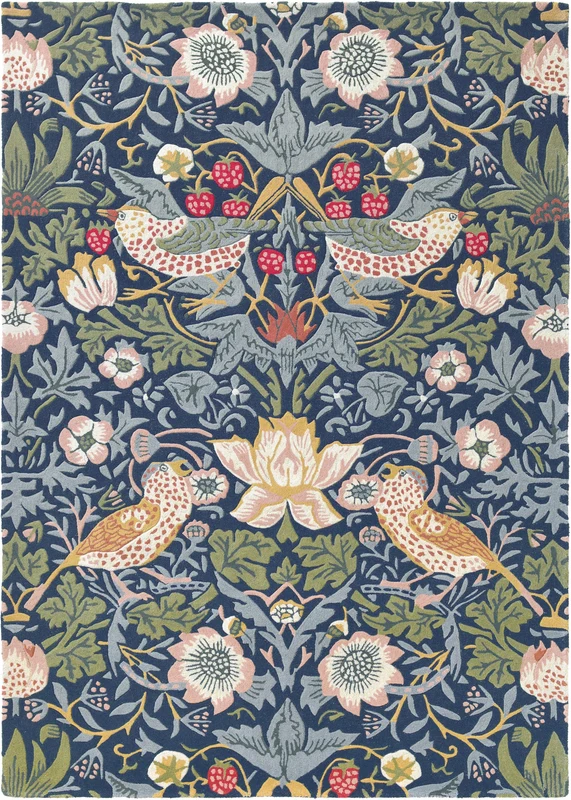 Brink and Campman Strawberry Thief Indigo Area Rug by Morris Co 4' 7'' X 6' 7'' Rectangle