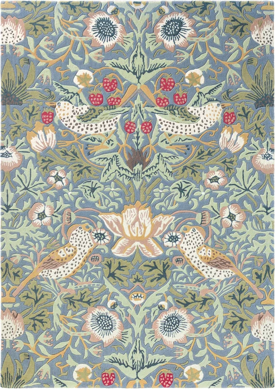 Brink and Campman Strawberry Thief Slate Area Rug by Morris Co 4' 7'' X 6' 7'' Rectangle