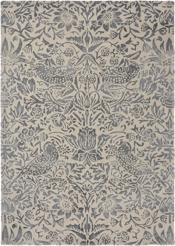 Brink and Campman Strawberry Thief Ink Area Rug by Morris Co 5' 7'' X 7' 10'' Rectangle