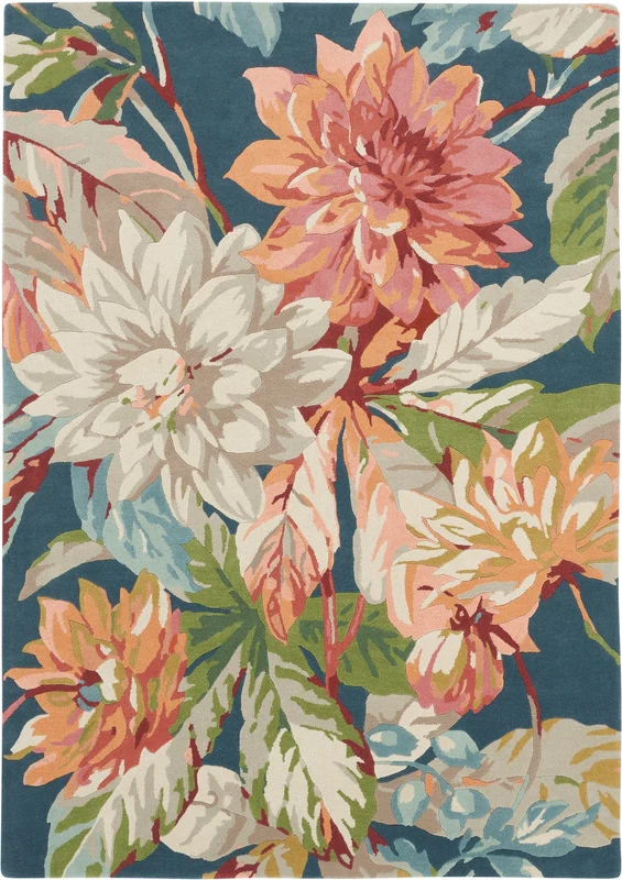 Brink and Campman Dahlia and Rosehip Teal Area Rug by Sanderson 8' 2'' X 11' 6'' Rectangle