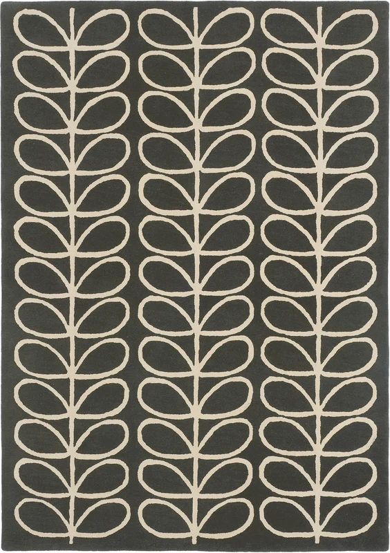 Brink and Campman Linear Stem Slate Area Rug by Orla Kiely 8' 2'' X 11' 6'' Rectangle