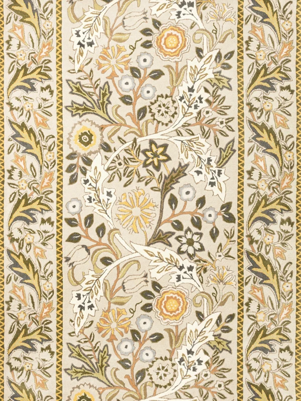 Brink and Campman Wilhelmina Linen/Mustard Area Rug by Morris Co x Emery Walker's House 6' 7'' X 9' 2'' Rectangle
