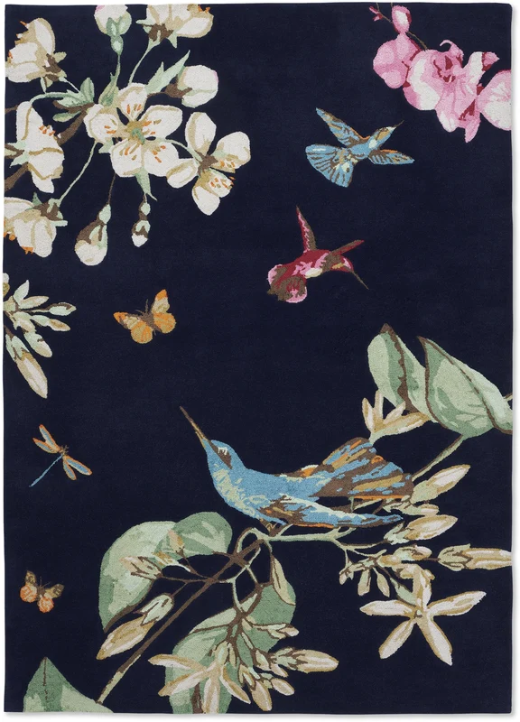 Brink and Campman Hummingbird Navy Area Rug by Wedgwood 6' 7'' X 9' 2'' Rectangle