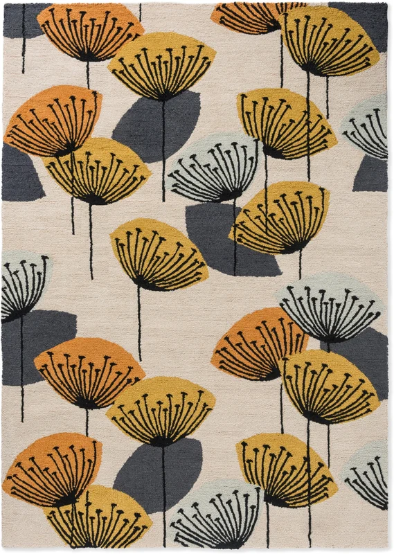Brink and Campman Dandelion Clocks Ochre/Silver Area Rug by Sanderson 8' 2'' X 11' 6'' Rectangle